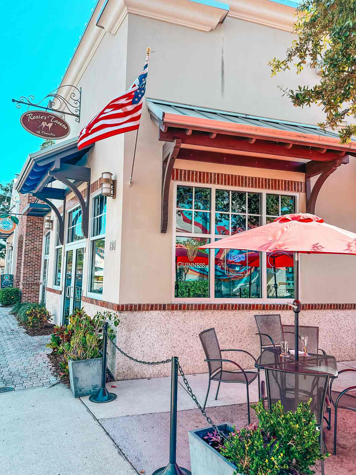 Rosie's Tavern storefront on Broadway in Dunedin, FL